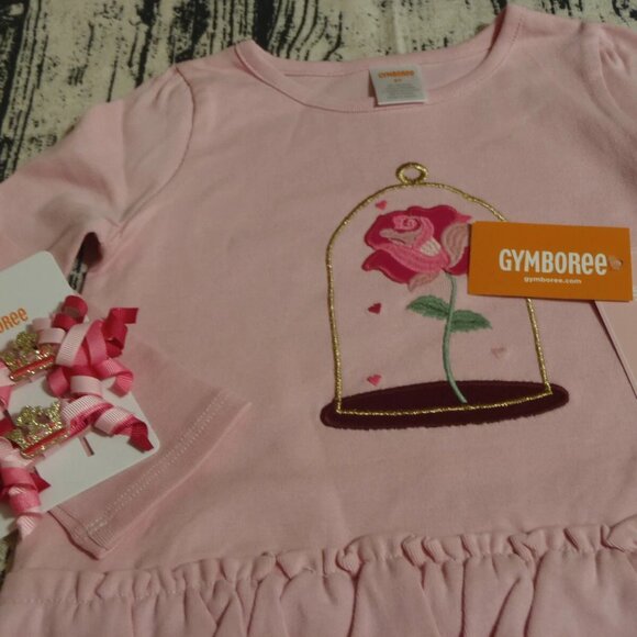 Gymboree Royal Princess 2T Leggings Shirt Hair Curly Clips Socks Outfit NWT - Picture 3 of 4